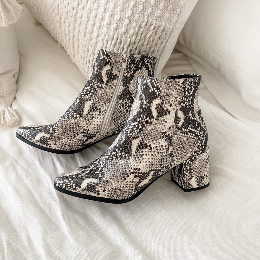 Snakeskin Booties
